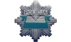 policyjna gwiazda z napisem Policja w centralnej części grafiki