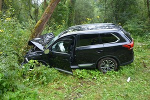 uszkodzenia powypadkowe mitsubishi, które wjechał w drzewo