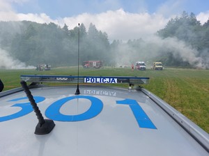 uczestnicy ćwiczeń służb ratowniczych podczas działań w Rudawce Rymanowskiej