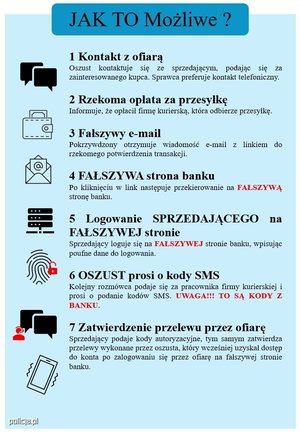 Broszura informacyjna dotycząca sposobu działania oszustów z hasłem w górnej środkowej części - Jak to możliwe?