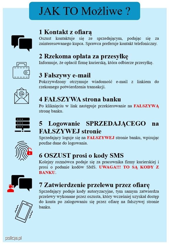 Broszura informacyjna dotycząca sposobu działania oszustów z hasłem w górnej środkowej części - Jak to możliwe?