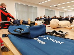 Uczestnicy ćwiczeń podczas zajęć