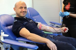 Uczestnicy akcji krwiodawstwa