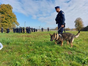 policjanci podczas ćwiczeń na terenie rafinerii w Jedliczu