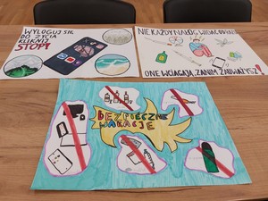 prace konkursowe o tematyce bezpieczeństwa wakacyjnego oraz ich twórcy